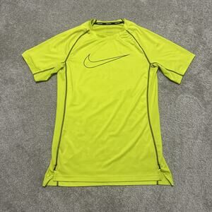 Nike Men's Size Small Pro Short Sleeve Shirt Neon Yellow